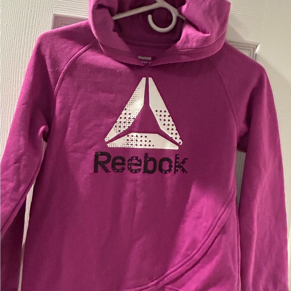 Girls Reebok Magenta Hoodie with Logo